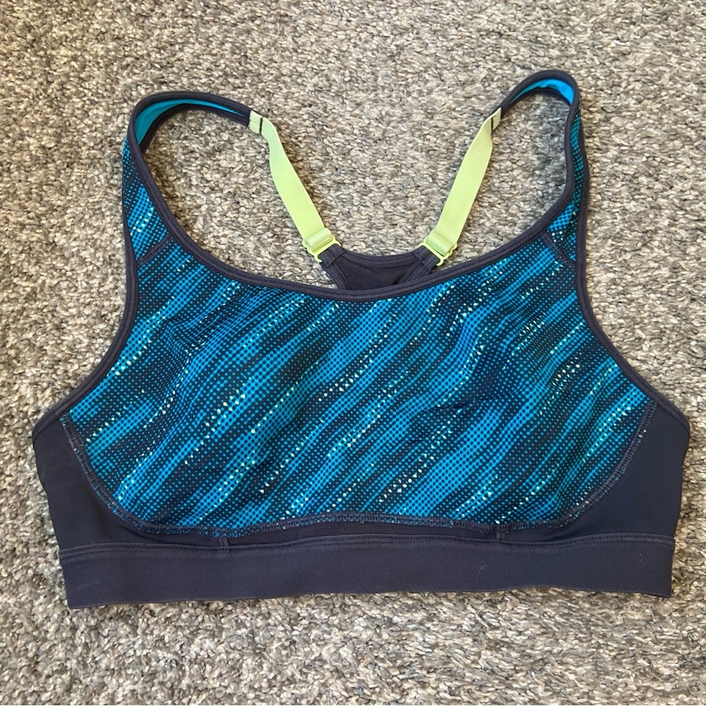 10/$20 Women's Athletic Sports Bra in Teal and Black